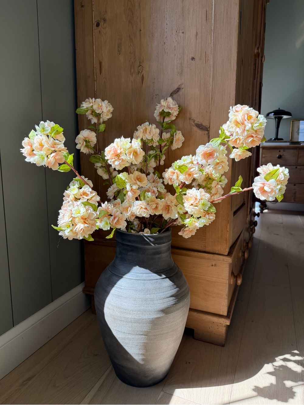 Faux Peach Blossom Stems Set of 3 | Romantic Cottage Floral Decor